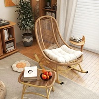 Fauteuil inclinable à bascule en rotin moderne de luxe pour salon, canapé de relaxation individuel, confort de jardin, mobilier d'extérieur pour chambre à coucher