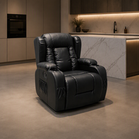 Fauteuil inclinable électrique moderne en similicuir PU avec massage et télécommande, structure métallique, pour personnes âgées, utilisation dans le salon