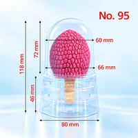 3D Fruit IJsjes Verpakkingen Transparante Kunststof Bakjes voor Aardbei, Framboos, Perzik, Citroen Ijspops