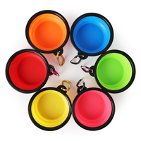 Bol de nourriture pour animaux de compagnie en silicone portable, pliable, pour voyager, bol d'eau pour animaux de compagnie, pour petits chiens, bol pliable pour chien