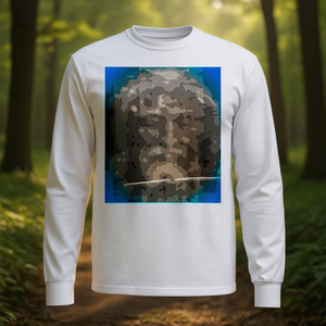 T-shirt a maniche lunghe Jesus Abstract per adulti unisex bianca - Product Image 3