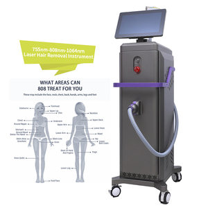 Appareil d'épilation à diode vertical 755 808 1064 nm avec refroidissement par air, eau et réfrigération pour usage professionnel en salon de beauté - Product Image 1