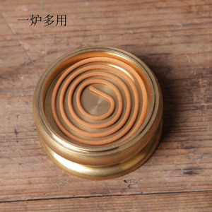 Brûleur d'encens Tang Craftsman en cuivre pur à trois couches séparées, motif lotus et nuage porte-bonheur, pour la longévité - Product Image 3