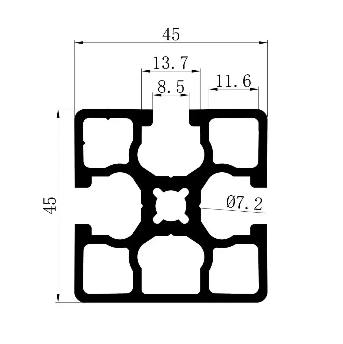 Individualisierung 6063 Hersteller Gold Extrusion Aluminiumrahmen T-Schlitz-Profil für Material-Handhabungsausrüstung modulare Maschine