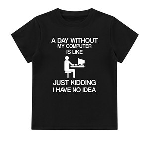 Áo thun ngắn tay cotton 100%, một ngày không có máy tính của tôi-Áo thun nghiện Internet vui nhộn - Product Image 1