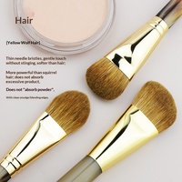Kuas Foundation Bulu Musang Kuning Profesional Gagang Tanduk Sapi Kuas Makeup Foundation Krim