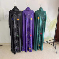 Kaftan africain Kanga pour femmes musulmanes, robe traditionnelle en polyester, maxi décontractée moderne à motifs floraux, Abaya BOUBOU avec diamants