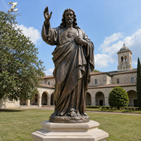 Statue de Jésus en bronze, sculpture religieuse du Sacré-Cœur, taille réelle, décoration d'art catholique chrétien pour l'extérieur, l'église, le jardin