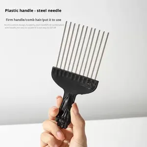 Outils professionnels de coiffure de salon : Peigne à ondulations, Peigne <span class=keywords><strong>afro</strong></span>, <span class=keywords><strong>Brosse</strong></span> à dents larges, <span class=keywords><strong>Brosse</strong></span> à fourche, <span class=keywords><strong>Brosse</strong></span> à aiguilles en acier - Product Image 1