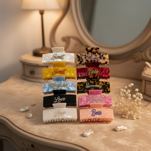 Pinces à <span class=keywords><strong>cheveux</strong></span> en acétate personnalisées avec logo en <span class=keywords><strong>strass</strong></span> coloré, certifiées BSCI et GRS, vente en gros pour femmes et filles - Product Image 4