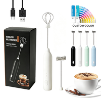 Batteur Électrique Personnalisé en Gros, Mini Fouet Automatique, Mousseur à Lait Portable, Mélangeur à Café, Outils pour Thé et Matcha
