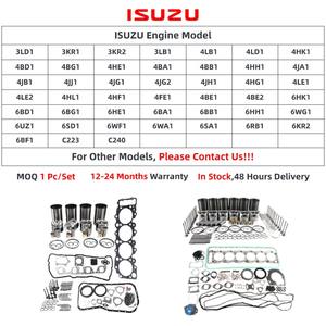 Комплект прокладок двигателя для экскаватора 4HF1 4BD1 4JG2 4FE1 4JJ1 4HK1 4HK1 4BE1 4JC1 4DA1 4JB1T 4JX1 Комплект гильзы цилиндра для Isuzu - Product Image 2
