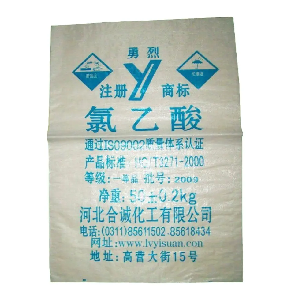 Kantong plastik cetakan kustom kantung tenun pp pabrik Tiongkok untuk pengemasan Kimia