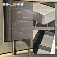 Meuble de rangement de luxe minimaliste moderne pour couloir, entrée, hall, salon, console TV, avec plateau en métal, pour appartement et hôtel