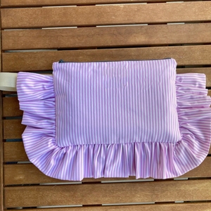 Astuccio per Trucchi in Cotone Fatto a Mano con Logo Personalizzato, Chiusura a Cerniera Trapuntata, Design Arricciato, Nuovo Motivo a Filo, Beauty Case/Custodia Cosmetica - Product Image 5