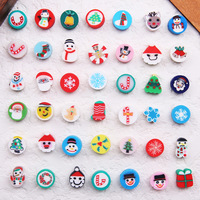 Ornamen Natal Santa Claus Manik-manik Tanah Liat Polimer Untaian Longgar DIY Gelang Kalung Bahan Aksesoris