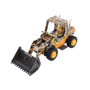 Rouleau routier et camion de transport de mines 3d Puzzle modèle de construction ensemble de jeu bricolage Miniature ensemble de Construction avec camion jouet de Construction
