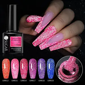 Esmalte de uñas de Gel UV reflectante fluorescente de neón, 7,5 ml, personalizado, 15 colores, suministros para salón de belleza