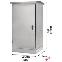 Armoire réseau extérieure IP54 en acier inoxydable, étanche, sur pied, pour équipement de surveillance, 500x600x450mm