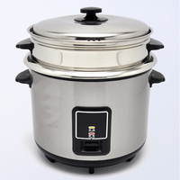 Cuiseur à riz électrique en acier inoxydable de 1,8 L, cuiseur vapeur en acier inoxydable et couvercle en verre, cuve intérieure en acier inoxydable, pour la cuisson du riz, OEM