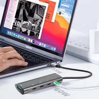 Hub USB C 5 Ports Type c vers USB 3.0 PD 60W DATA USB C 2.0 Adaptateur Multiport pour Macbook Laptop Splitters 5 en 1 HUB USB