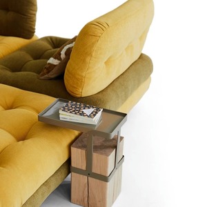 Bloque de tofu moderno de lujo con luz nórdica, módulo <span class=keywords><strong>Rochi</strong></span> Bobois, combinación de esquina, sofá de tela, conjunto de sofá de jardín para exteriores - Product Image 5