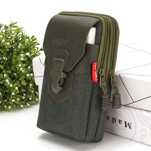 Waist Pack Belt PU Leather Pouch Bag Cell Phone Pouch for iPhone 6.1 Inch Leather Phone Pouch