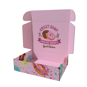 Boîte de papier d'emballage de biscuits de qualité alimentaire beignet à impression numérique avec logo personnalisé Beauty Design - Product Image 3