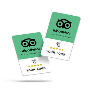 แทปโพลีเมอร์13.56MHz กันน้ำ PVC NFC RFID แทปรีวิวจาก Google <span class=keywords><strong>บัตร</strong></span> Tripadvisor แบบดิจิทัลนามบัตรแบบกำหนดเอง NFC - Product Image 1
