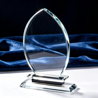 Plaque de récompense en cristal, trophée en verre, vente en gros à prix réduit, base noire à 3 couches pour récompense en verre souvenir