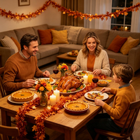 Guirlande décorative de Thanksgiving de 2 m, guirlande de feuilles de récolte d'automne, décoration suspendue pour fête d'automne