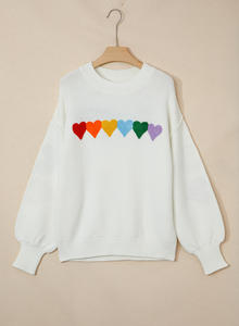 Maglione <span class=keywords><strong>Oversize</strong></span> da <span class=keywords><strong>Donna</strong></span> Dear-Lover, Vendita all'Ingrosso, Boutique, Motivo Grafico in Ciniglia, Spalle Scoperte, per San Valentino e Festività - Product Image 3