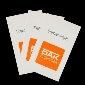 Lingette Nettoyante pour Écran de Smartphone avec Dos Adhésif et Porte-Carte de Visite - Écologique, Impression Couleur, Taille Personnalisable - Product Image 6