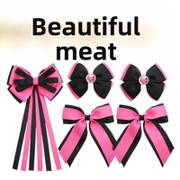 Accessoires pour cheveux d'enfants, style américain, ensemble d'accessoires pour cheveux pour enfants, nœud, serre-tête - Design bicolore, haute qualité, fait main