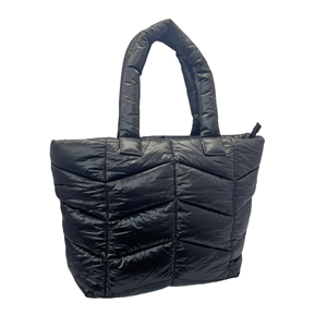 ओएम फैशन की क्विल्ड पंखा महिलाओं के टोटे बैग टिकाऊ हैंडल थोक बेस्पोट लोगो डिजाइनर पुफी क्टिंग बड़े टोटे बीच बैग - Product Image 1