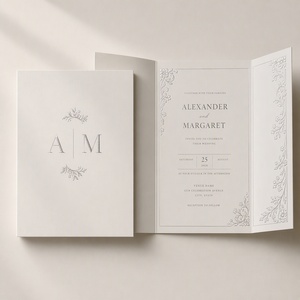 Tarjeta de Boda Rústica de Papel Artesanal con Borde Irregular, Personalizada, con Grabado en Relieve, Diseño Personalizado, Logotipo, Proveedor Premium B2B - Product Image 2