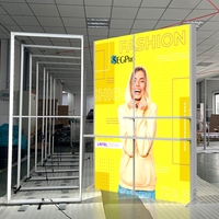 Boîte à lumière LED en tissu rétroéclairé double face Lintel, grand format, pour affichage de peintures, avec étagères