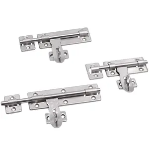门门闩锁不锈钢孔重型，用于带挂锁的木制滑动螺栓闩锁