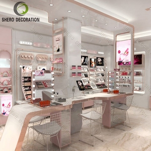 ที่วางโชว์ของร้านค้าเพื่อความงามแบบทันสมัยสีชมพูผลิตภัณฑ์ดูแลผิวเครื่องสำอางที่มีน้ำมันหอมระเหยลิปกลอสยาทาเล็บ - Product Image 5