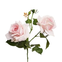 Rose artificielle de haute qualité au toucher réel, fleur artificielle à 3 têtes, tige unique, pour décoration de mariage, décoration de la maison, arrangement floral