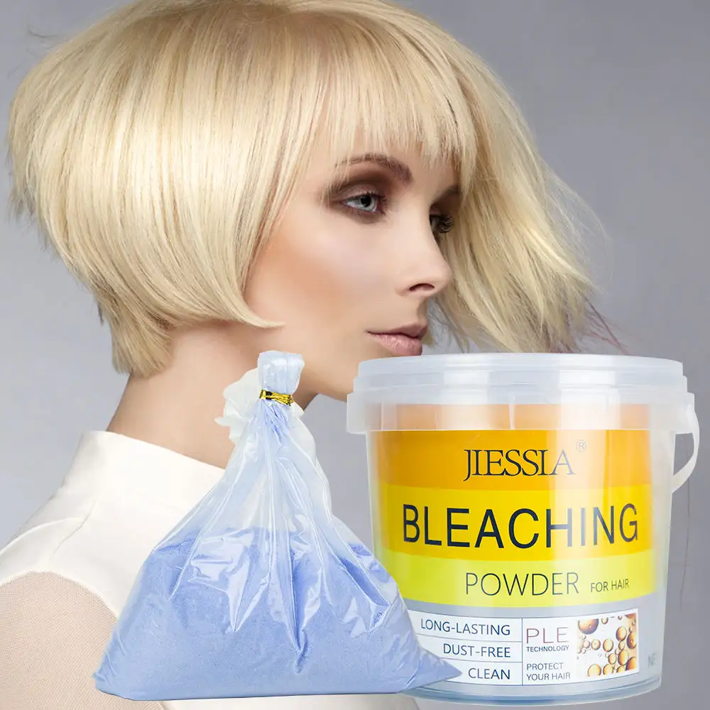 맞춤형 로고 천연 제조 업체 벌크 컬러 천연 인간의 머리카락 표백 파우더