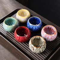 Ensemble de tasses à thé Kung Fu changées au four de style japonais petite tasse principale en céramique avec bol en porcelaine à dégustation unique d'oeuf de dragon