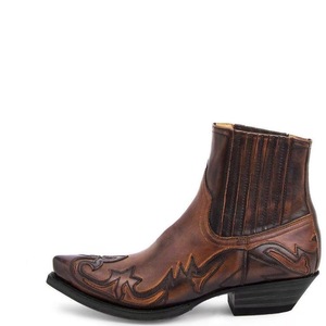 Nouvelles bottes western en jean à talon haut et bout pointu, unisexe, grandes tailles 35-48, brodées, mi-mollet, style vintage, chaussures habillées - Product Image 1