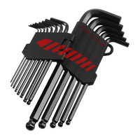 Set kunci pas Allen, kunci pas bola lengan panjang 36 buah inci/metrik/Torx Set kunci L Hex komprehensif