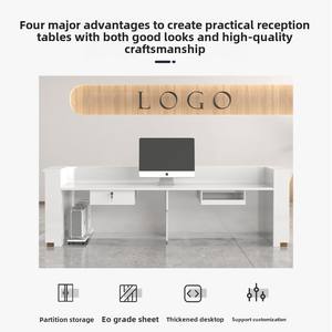 Bureau <span class=keywords><strong>de</strong></span> <span class=keywords><strong>réception</strong></span> moderne en bois et pierre pour hôtels, cliniques dentaires, salons <span class=keywords><strong>de</strong></span> beauté, établissements <span class=keywords><strong>de</strong></span> formation - pour caissier, présentoir <span class=keywords><strong>de</strong></span> vêtements - Product Image 4