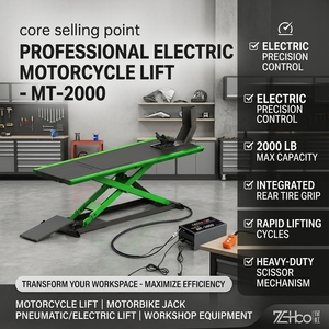 Lève-<span class=keywords><strong>moto</strong></span> électrique hydraulique à ciseaux, capacité 800 kg, hauteur de levage maximale 1200 mm, pour garage, atelier, réparation - Product Image 2