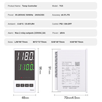 Sortie de relais de thermostat pour machine CNC, contrôleur de température numérique intelligent PID haute précision, série TC, multi-entrées, industriel