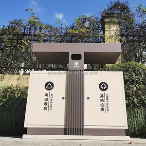 Thùng Rác Có Thể Ngoài Trời Thép Mạ Kẽm Ngoài Trời Thùng Hình Chữ Nhật Kim Loại Thùng Rác Bin Cho Khu Vực Thương Mại Công Viên Thùng Rác Có Thể Công Cộng Thùng Rác - Product Image 2