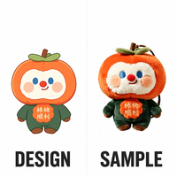 Boneka Plush Custom Cetak Sublimasi Full Print, Boneka Hewan Isi Dakron Custom, Boneka Buah Custom
