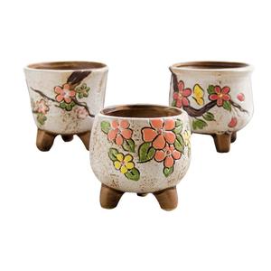 Macetas de cerámica talladas artificialmente, macetas de plantas suculentas de color Yanxi de cerámica en bruto pintadas <span class=keywords><strong>a</strong></span> <span class=keywords><strong>mano</strong></span> en Jingdezh - Product Image 5